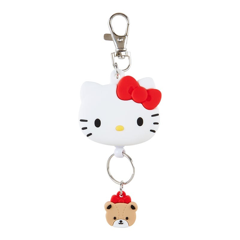 [Sanrio] Face-Shaped Badge Reel Keychain – Hello Kitty