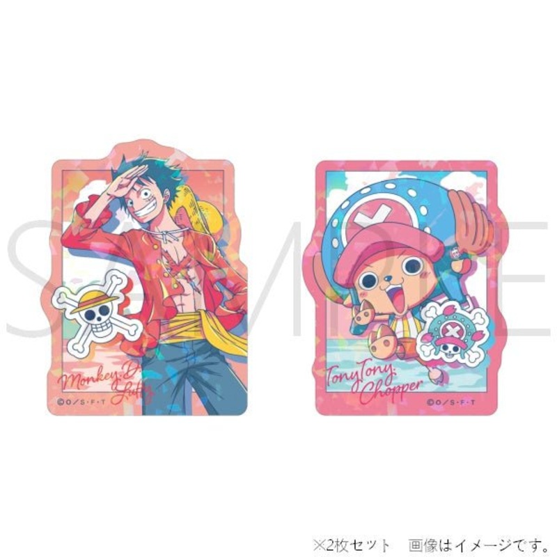 [One Piece] Retro Pop Color Hologram Sticker Set- Luffy & Chopper