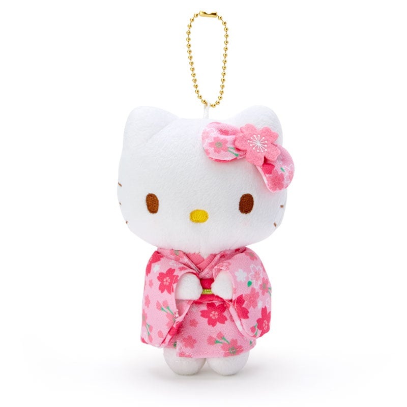 [Sanrio] Cherry Blossom Japanese Kimono Plush Keychain- Hello Kitty