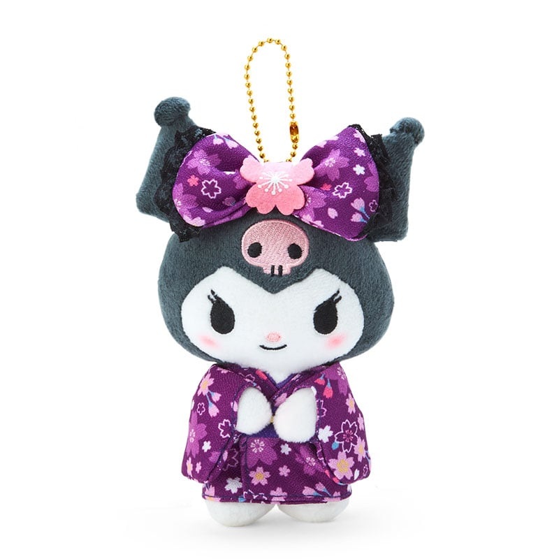 [Sanrio] Cherry Blossom Japanese Kimono Plush Keychain – Kuromi