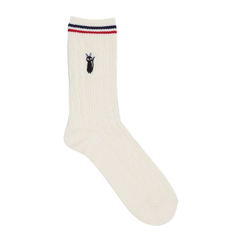 [Studio Ghibli] Kiki’s Delivery Service Jiji Cable Pattern 23cm Socks 25-27cm (Off White)