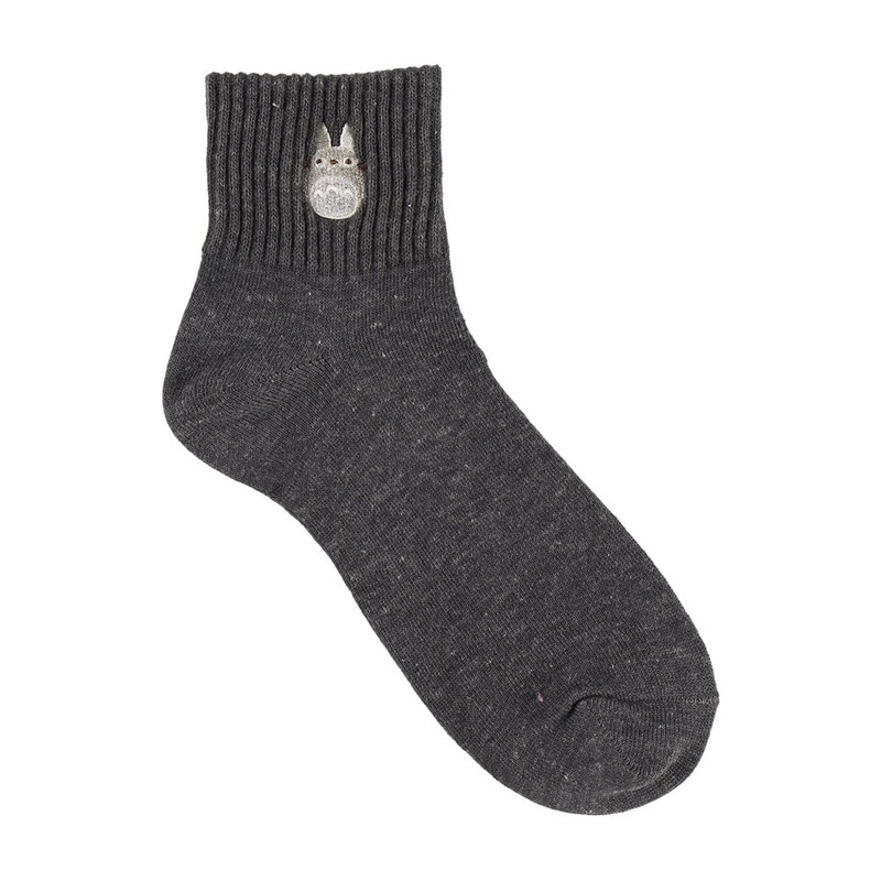 [Studio Ghibli] My Neighbor Totoro Ribbed Embroidered Short Socks 23-25cm