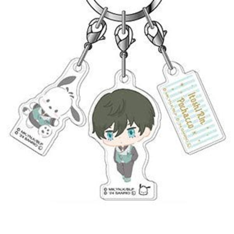 [Blue Lock] Sanrio x Blue Lock 3 Piece Acrylic Keychain- Rin Itoshi x Pochacco