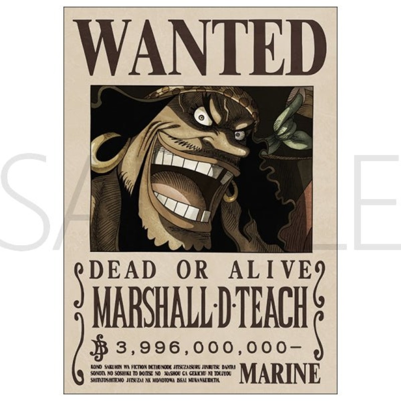 [One Piece] Marshall D. Teach 3.9 B Official Japan Mugiwara Wanted Poster 42x30cm