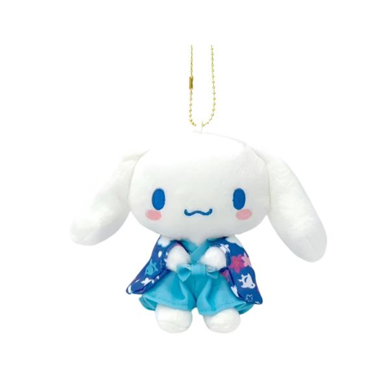 [Sanrio] Blue Japanese Kimono Plush Keychain- Cinnamoroll