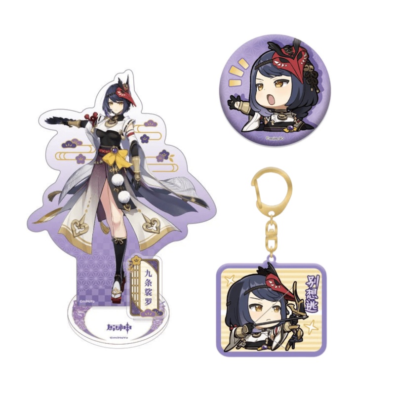 [Genshin Impact] Kujou Sara Bundle – Acrylic Stand, Can Badge, Keychain (3 Items)