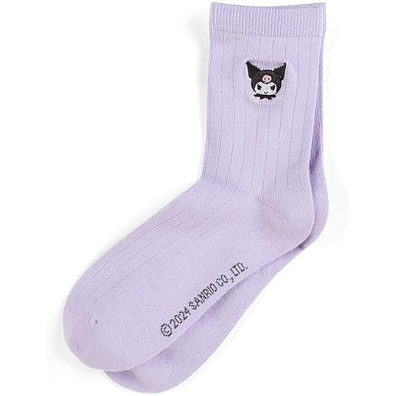 [Sanrio] Official Sanrio Exclusive Embroidered Socks (23-25cm) – Kuromi