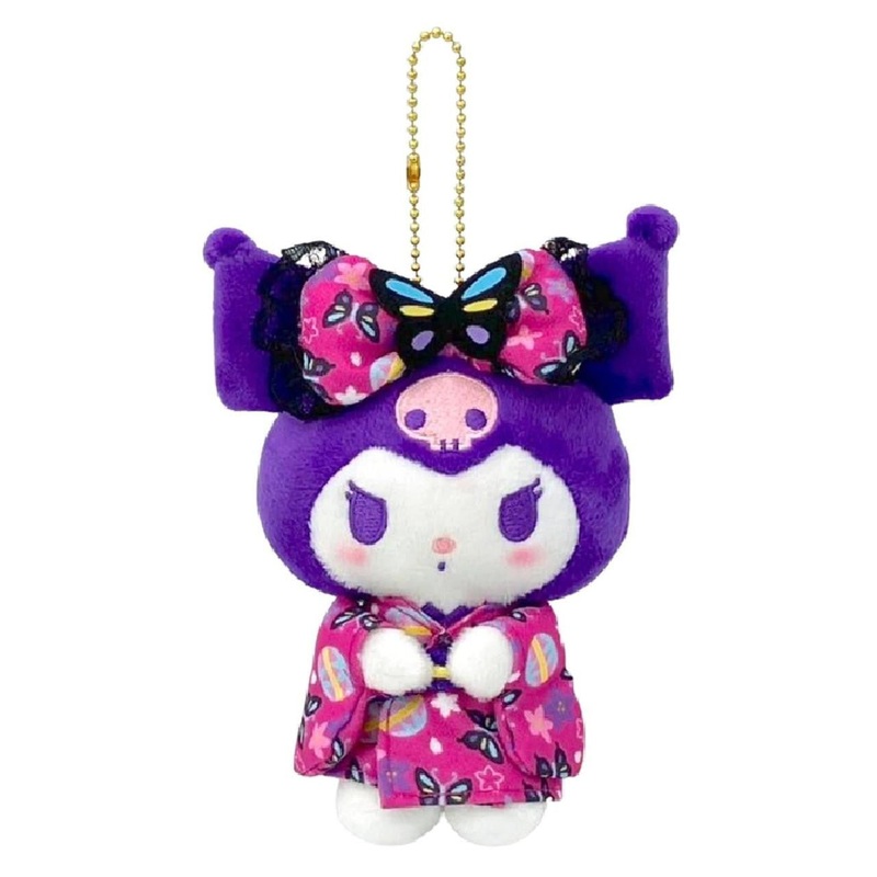 [Sanrio] Purple Japanese Kimono Plush Keychain- Kuromi