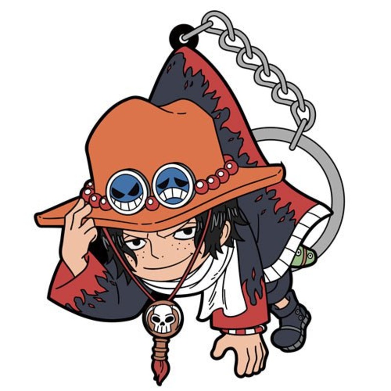 [One Piece] Ace Tsumamare Rubber Stamp Key Ring