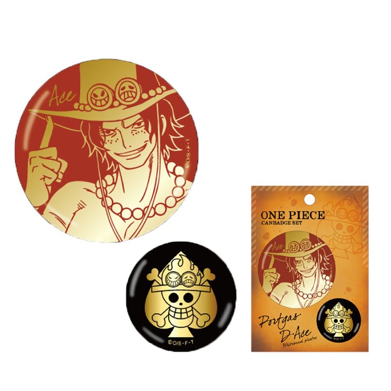 [One Piece] Foil Stamped Can Badge Set Portgas D. Ace