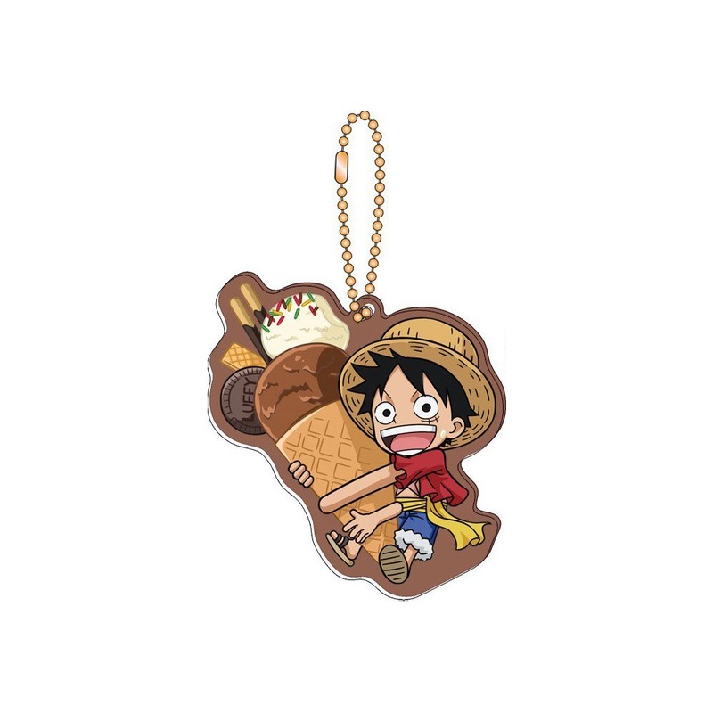 [One Piece] Mugiwara Store Limited Ice Cream Acrylic Keychain – Luffy Cookie Chocolate Special