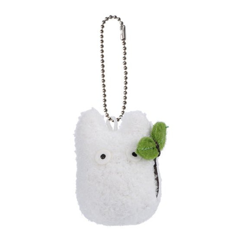 [Studio Ghibli] Mini Fluffy Plush White Totoro Keychain