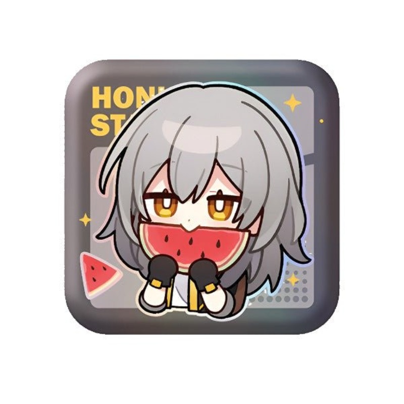 [Honkai Star Rail] Pom-Pom Pavillion Series Square Can Badge Chibi Trailblazer Female