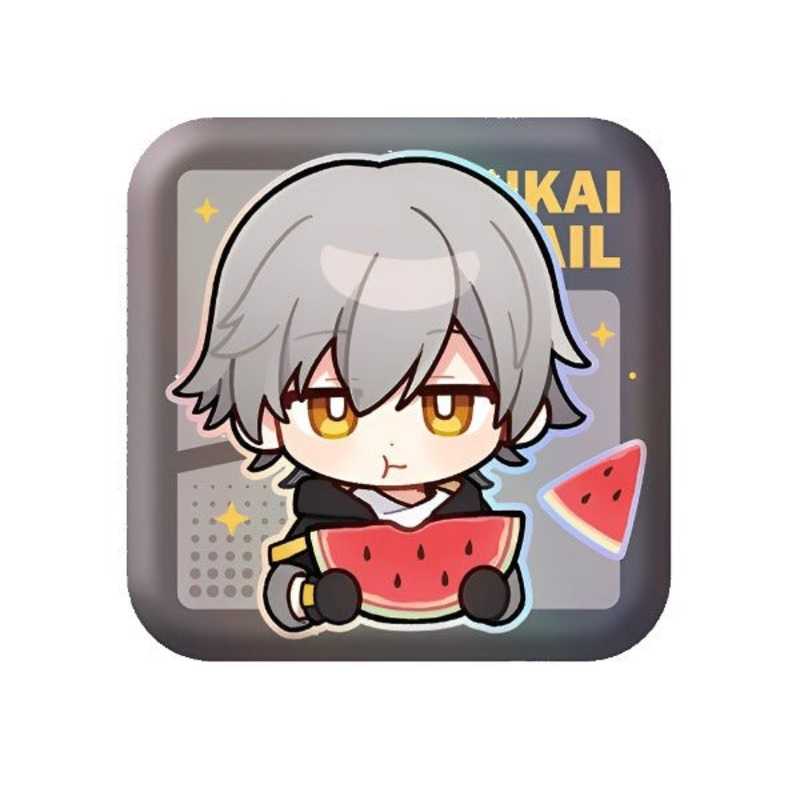 [Honkai Star Rail] Pom-Pom Pavillion Series Square Can Badge Chibi Trailblazer Male