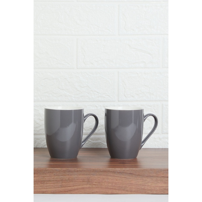 Grey Glaze Plain Mug Set (2 Piece)