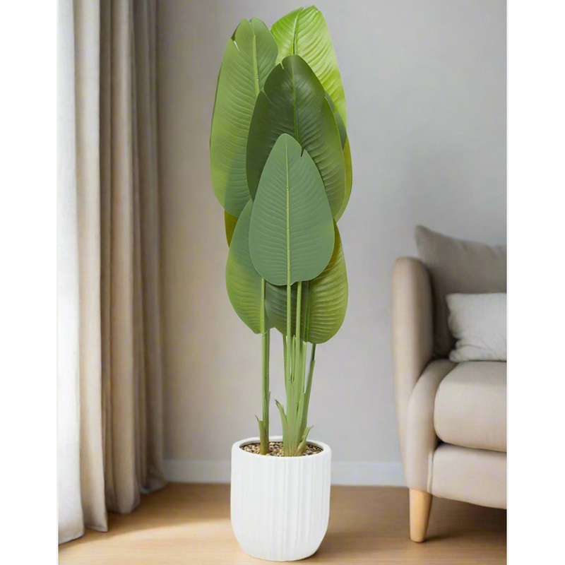 Artificial Banana Plant In Ceramic Pot
