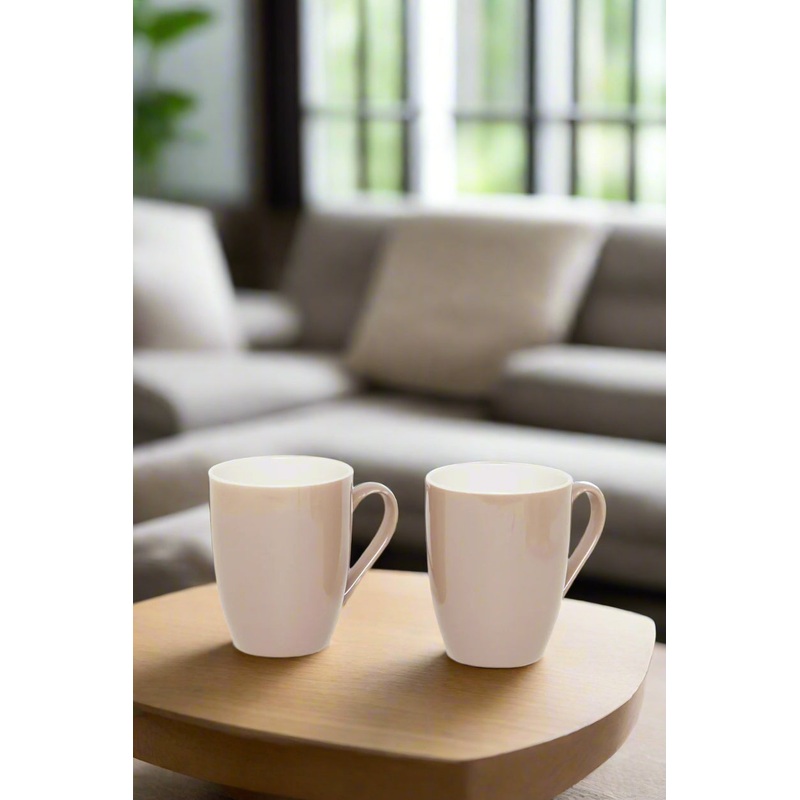 Beige Glaze Plain Mug Set (2 Piece)
