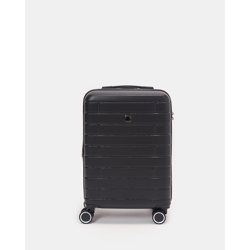 Black Textured Trolley Luggage (20 Inch)