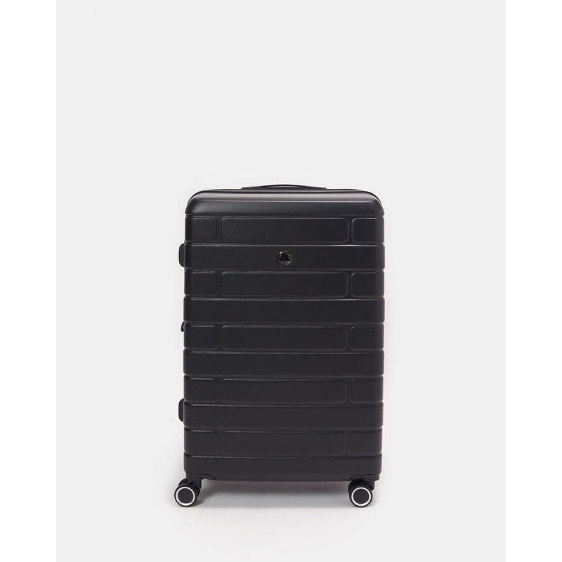Black Textured Trolley Luggage (24 Inch)