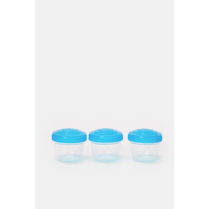 Blue And Clear Lunch & Munch Box Set (3Piece)