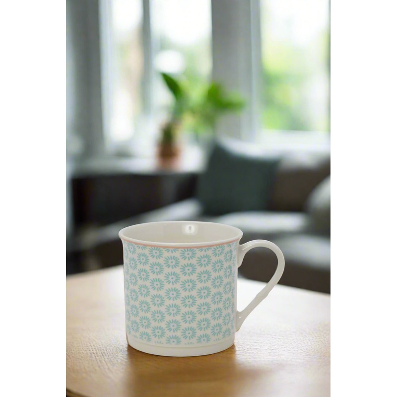 Blue Geometric Printed Mug