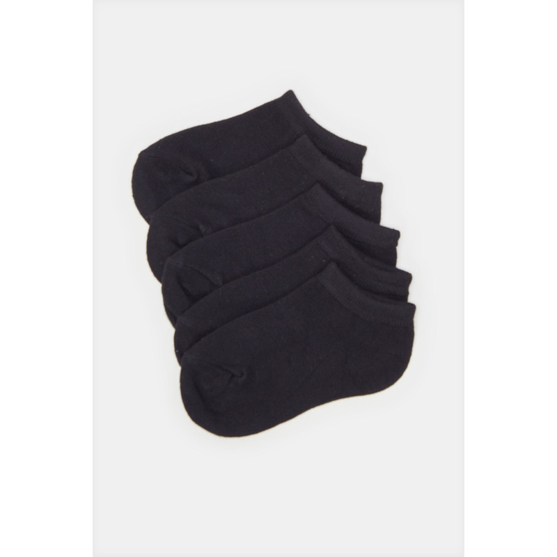 Boys Black Ankle-Length Socks Set (5 Pairs)
