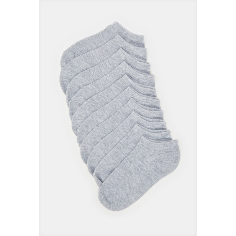 Boys Grey Ankle-Length Socks Set (5 Pairs)