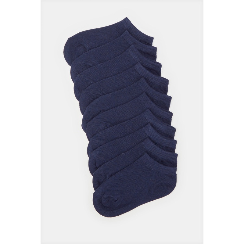 Boys Navy Ankle-Length Socks Set (5 Pairs)