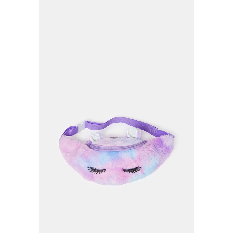 Girls Assorted Printed Fur Waist Bag