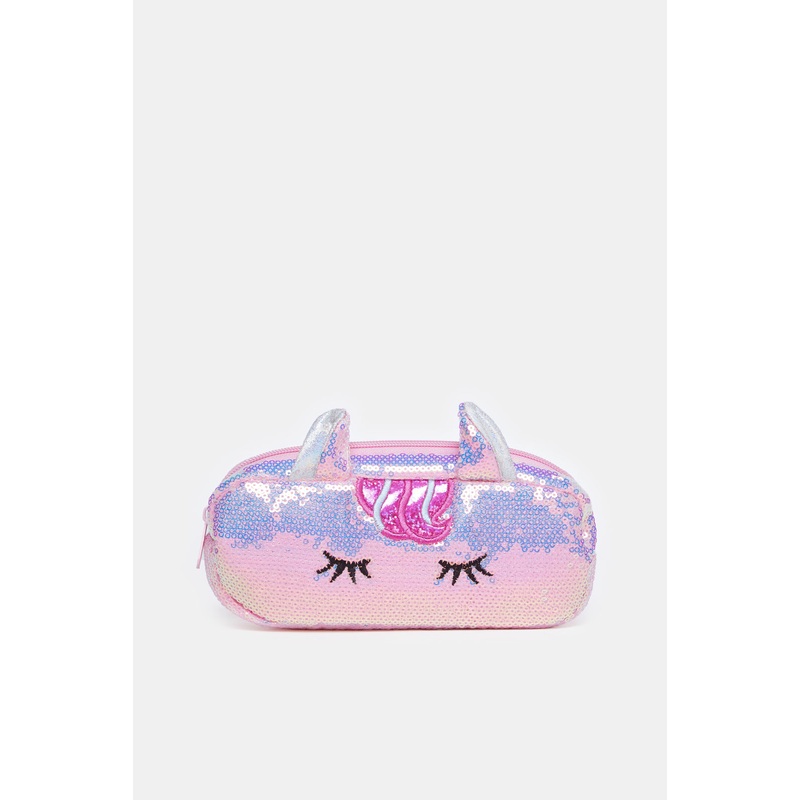 Girls Pink Sequin Unicorn Case