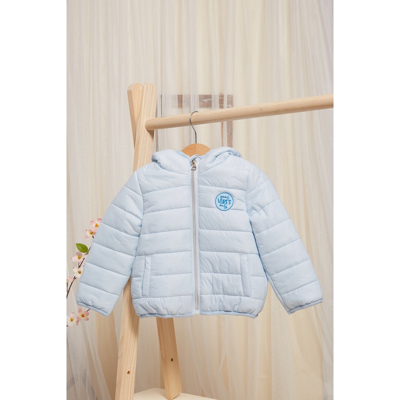 Infant Girls Blue Padded Hooded Jacket