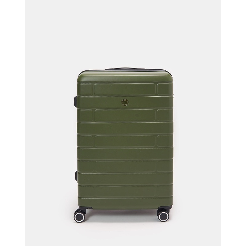 Olive Textured Trolley Luggage (24 Inch)