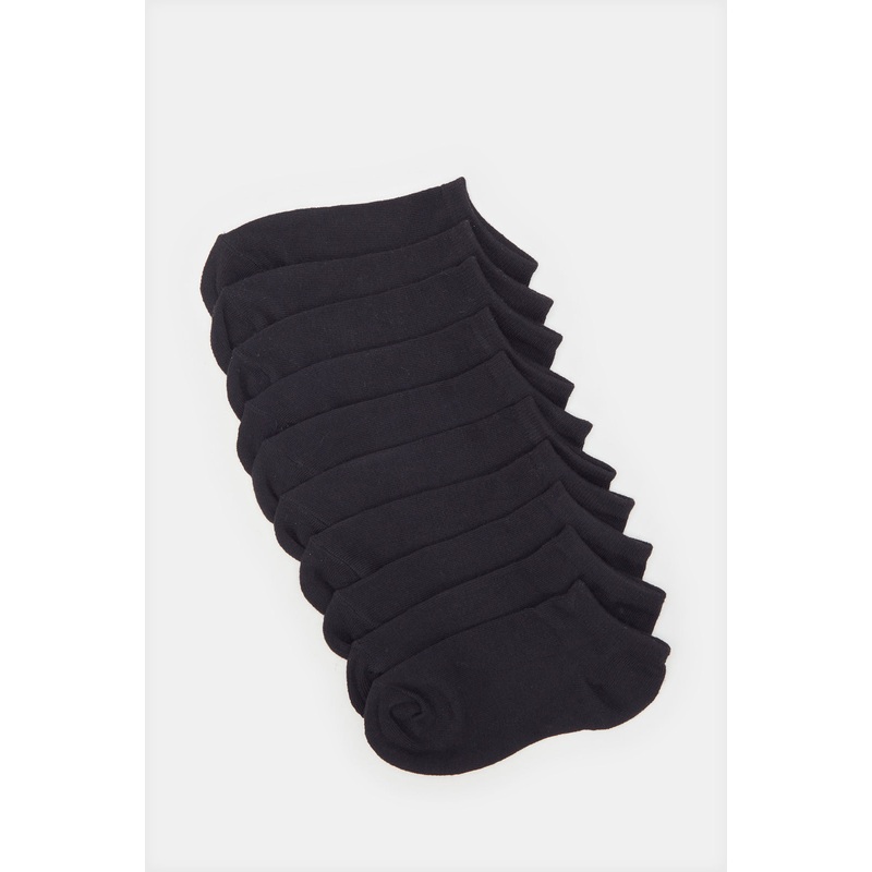 Senior Boys Black Ankle Length Socks Set (Pack Of 5)