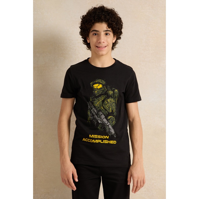 Senior Boys Black Mission Accomplished Graphic T-Shirt