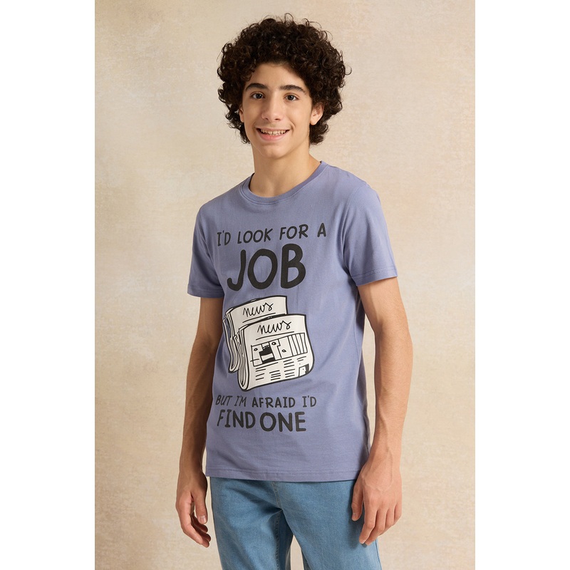 Senior Boys Blue Job Graphic T-Shirt