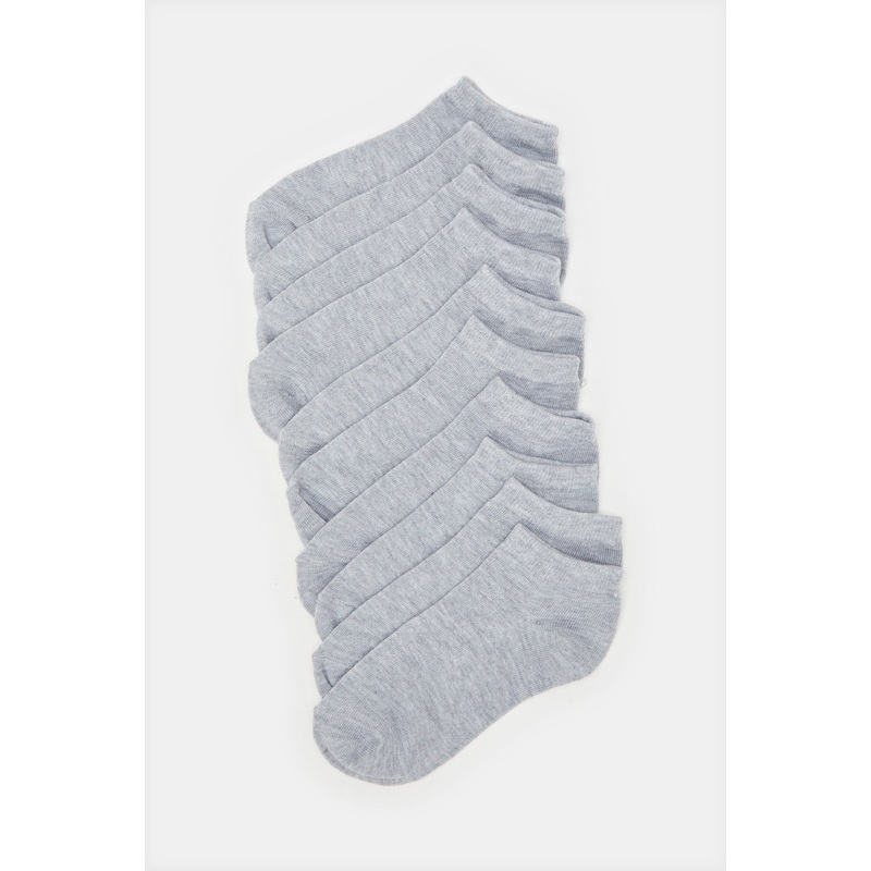 Senior Boys Grey Ankle Length Socks Set (Pack Of 5)