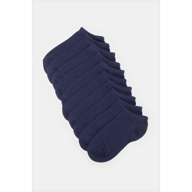 Senior Boys Navy Ankle Length Socks Set (Pack Of 5)