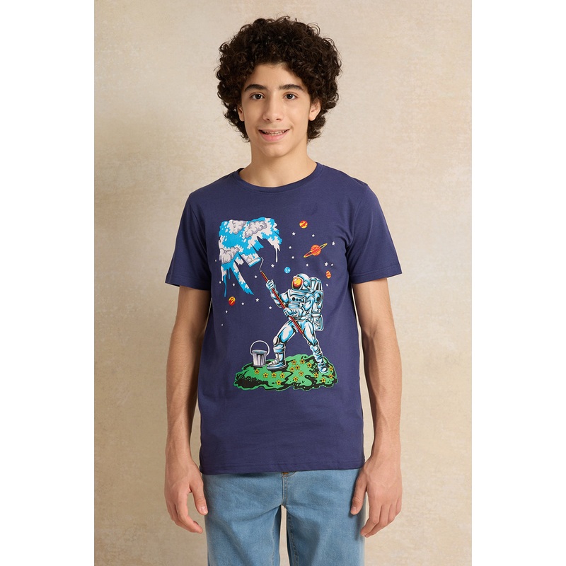 Senior Boys Navy Astronaut Graphic T-Shirt