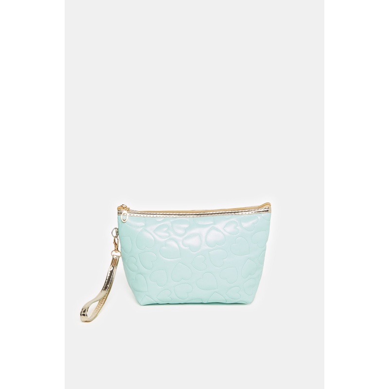 Women Mint Quilted Pouch