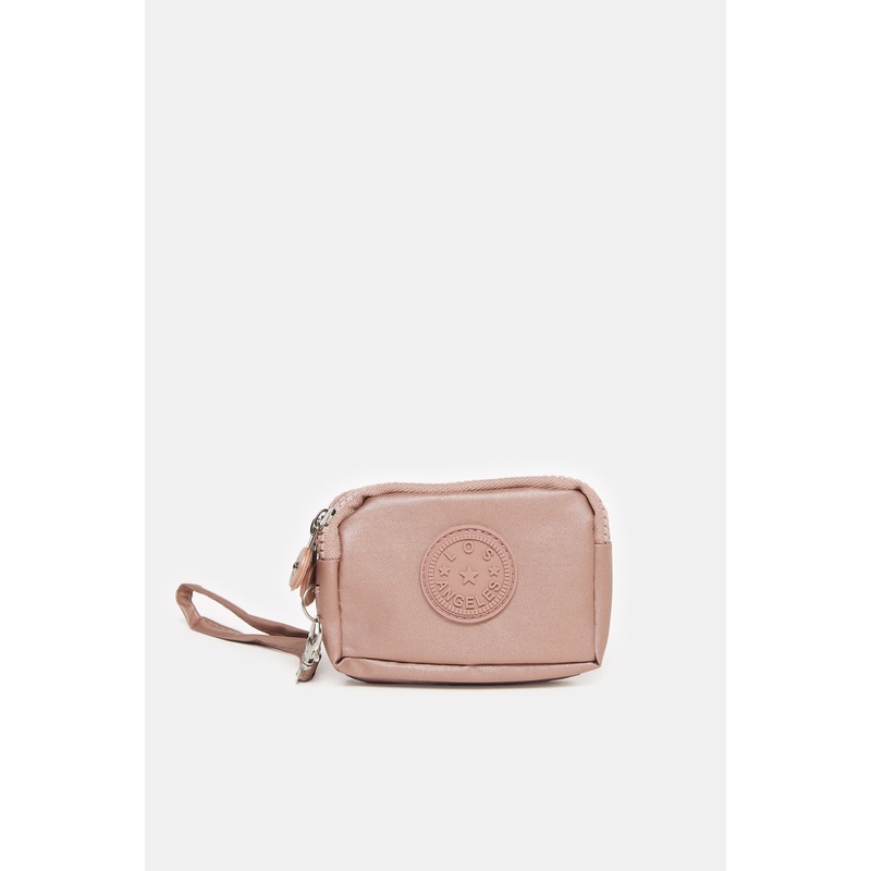 Women Pink Embossed Travel Pouch