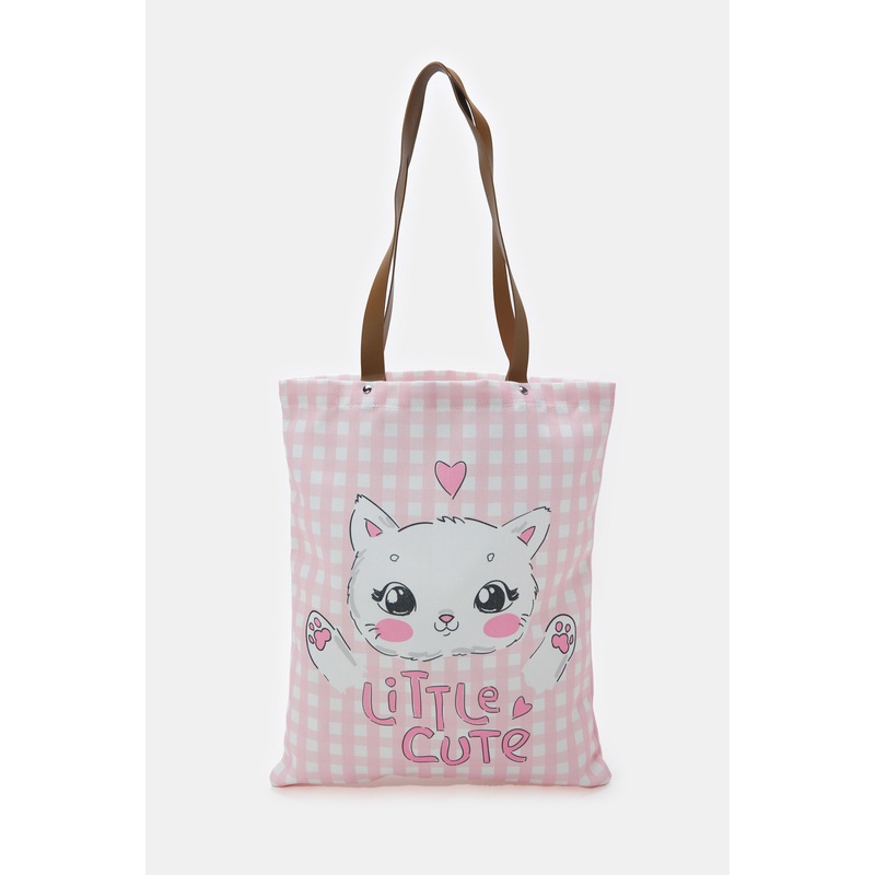 Women Pink Printed Shoppers Bag