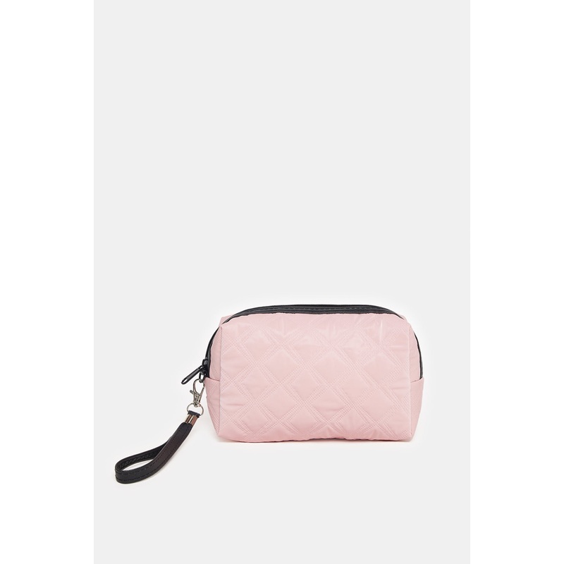 Women Pink Quilted Pouch