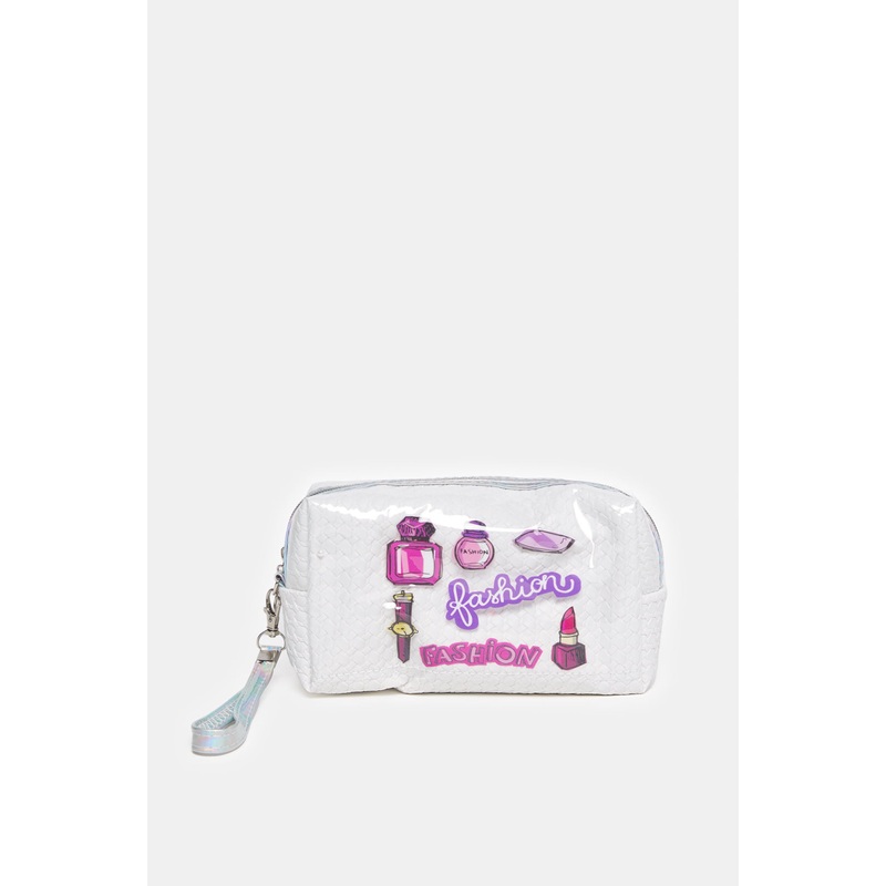 Women White Printed Pouch