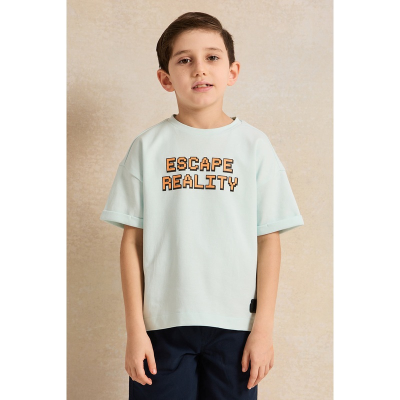 Boys Blue Printed T-Shirt|2-3 Years|3-4 Years|4-5 Years|5-6 Years|6-7 Years|7-8 Years