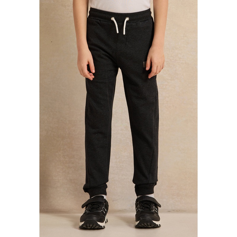 Boys Charcoal Printed Active Pants