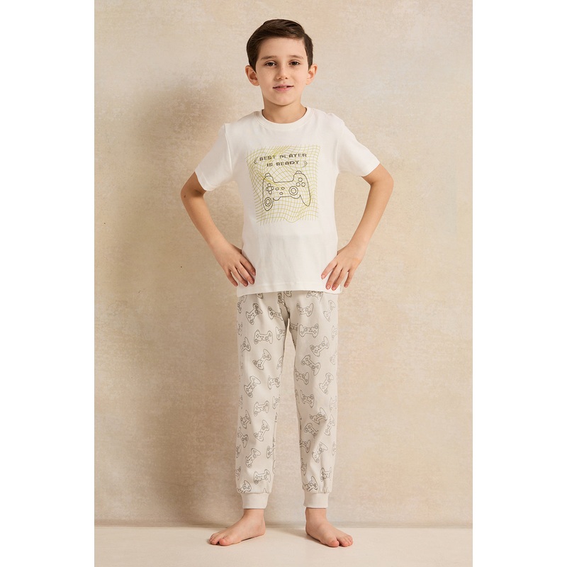 Boys Grey Print T-Shirt|2-3 Years|3-4 Years|4-5 Years|5-6 Years|6-7 Years|7-8 Years