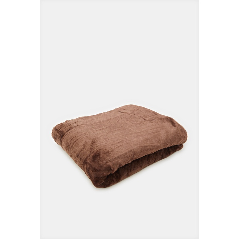 Brown Plain Flannel Blanket (Double Size)