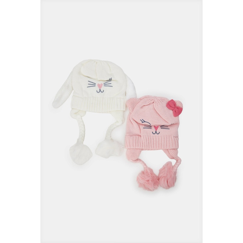Girls Pink And White Embellished Set (2 Piece)