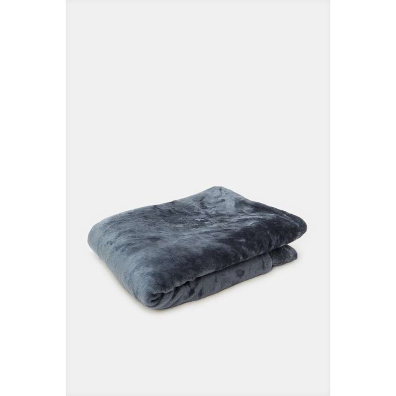 Grey Plain Flannel Blanket (Double Size)