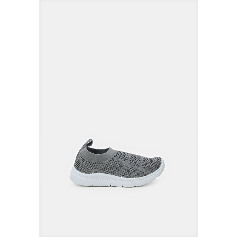 Infant Boys Grey Flyknit Slip-On